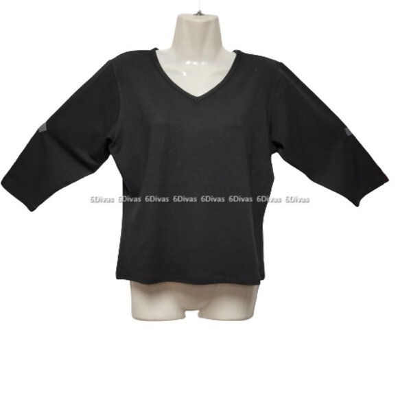 Bamboo Cotton V-Neck 3/4 Sleeve T-Shirt Blouse Top- Size XL - NWOT - Picture 2 of 7